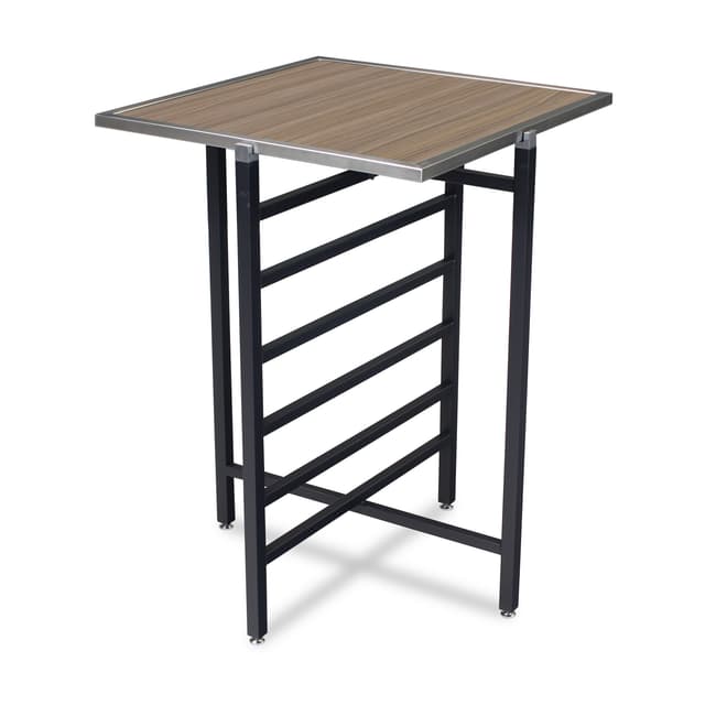 Forbes Industries 7063P-30 EcoFlex Fiji Square Folding Table, 30" x 30" x 30"H, Textured Black Steel, Porcelain Top